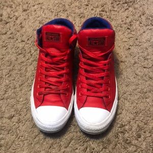 red high top leather unisex all star converse